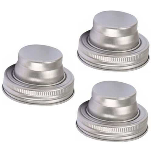 NAMOARLY 3 Pcs 304 Cocktail Shaker Lid for Jar Stainless Steel Pepper Shaker Lid Bartending Accessory