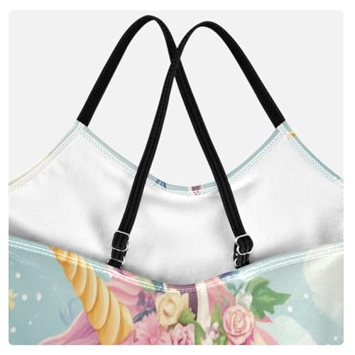 CaTaKu Girls One Piece Swimsuits Unicorn Flower Toddler Bathing Suit for Girls Kids Swimwear 3-10Y4