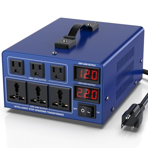 CELYYPU 4000 watt Voltage Conversion Transformer Heavy-Duty Step-up/Step-Down AC 110V/120V/220V/240V Power Conversion, with resettable Circuit Breaker Protection, with US Power Cord, LCD Display