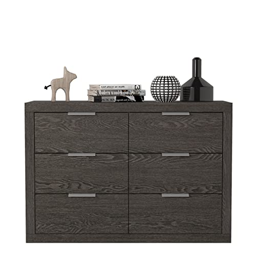 Galano Harlowin 6 Drawer Dresser - Dressers - Dressers & Chest Of Drawers - Dresser For Bedroom - Dresser Organizer - Tall Dresser - Wood Dresser - Dark Grey Oak #TOP25