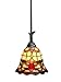 Dale Tiffany Lamps TH70101 Freeport Mini Pendant Light, Antique Bronze and Art Glass Shade, Red