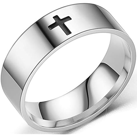 Jude Jewelers Stainless Steel Christian Cross Wedding Band Ring Cover