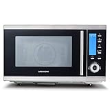 Lieferumfang: MEDION 4in1 Mikrowelle MD15501, Metall-Drehteller, Edelstahl-Grillrost, Bedienungsanleitung und Garantiedokumente