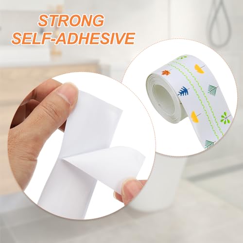 Image of PATIKIL Caulk Tape Waterproof Self Adhesive, PVC Toilet Caulking Sealant Strip Bathtub Caulk Sealing Strip Tape for Bathroom Kitchen Countertop, Autumn Leaves (1.5 Inch x 5 Ft)