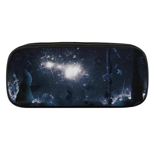ペンケース 筆箱 大容量 軽量 星空 夜空 夜 キラキラ 筆入れ ふでばこ ペンポーチ 多機能 コンパクト シンプル おしゃれ 中小学生 高校生 女の子 男の子