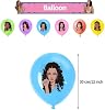 Set de 46 piezas de decoración para fiesta de cumpleaños de Katseye - suministros de ídolos de música anime de grupo femenino de K-pop incluyen globos, banner, topper de pastel y toppers para cupcakes para fans 8