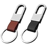 Premium Soft Car Leather Keychain Key Holder by EXKOKORO, Key Organizer For Men Women(2-PACK)