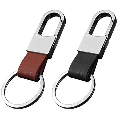 Exkokoro Premium Soft Car Leather Keychain Key Holder, Key Organizer For Men Women(2-Pack) #TOP1