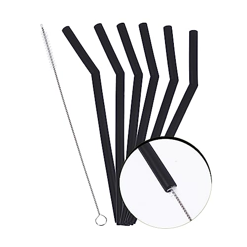 Agitateur de paille en silicone noir Amosfun pour éviter les projections de café