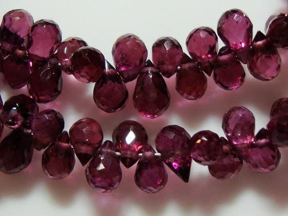 Garnet rhodolite perles de pierres naturelles en gouttes briolettes facettées