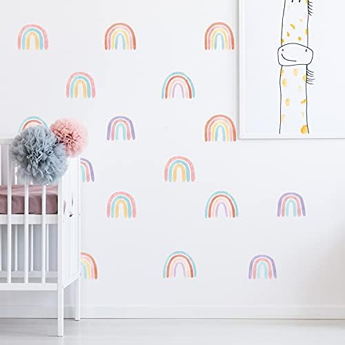 funlife 72Pcs DIY Small Rainbow Wall Stickers, Peel and Stick Colorful Wall Decal for Window Play Room Decoration, Kids Baby Nursery Decor