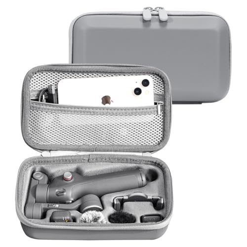 ULYVU - Osmo Mobile 8/ Osmo Mobile 7 Case, PU Portable Storage Handbag for DJI OM 7/7P Gimbal Stabilizer Accessories, Light Gray [Case Only]