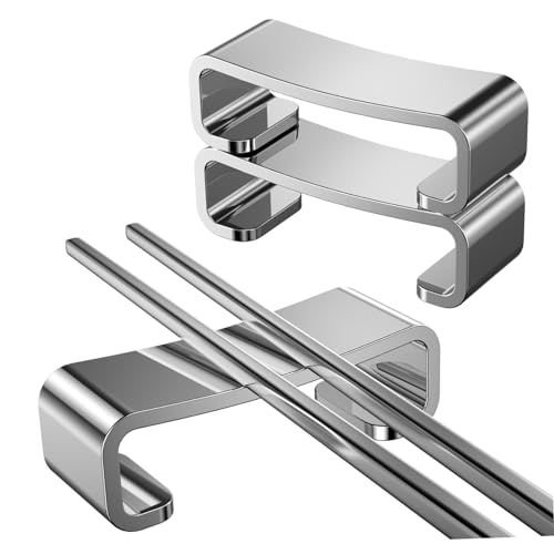 CIYODO 3 Pcs Cutlery Rack Chopsticks Rest Non- Slip Spoon Rest Chopstick Rest Heavy Duty Brackets Tableware Rest Holder Utensil Rest Spoon Rest Holder Utensil Stand Stainless Steel Silver