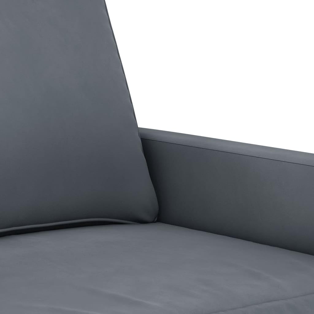 Juego de 4 sofás de terciopelo gris oscuro, 198 cm, moderno juego de sofá con sillón de 2 plazas, 3 plazas y taburete, estructura de metal resistente para salón, oficina y estudio