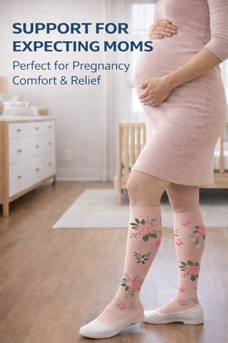 Image of Aoliks Medical Compression Socks for Women & Men, Support Knee High Socks for Running,Nurses,Travel