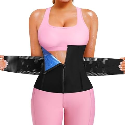SUNACGO Sweat Waist Trainer for Women Waist Trimmer Corset Cincher Sport Girdle Body Shaper Workout Belly Belts Cover