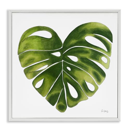 Stupell Industries Chic Green Monstera House Plant Leaf Botanical, Design by Ale Saiz Studio