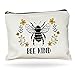Bee Kind Makeup Bag, Gift for Beekeeper, Beekeeping, Honeybee Gift, Bee Bag, Honeybee Cosmetic Pouch, Gardener Gift, Honey Bee, Bumblebee, Queen Bee