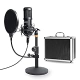 t-bone mikrofon set 【USB-PLUG-AND-PLAY-ANSCHLUSS】Hochwertige Desktop-Aufnahmen sind ganz einfach! Schließen Sie einfach das USB-Mikrofon an den Anschluss Ihres Computers an. Es funktioniert sogar automatisch mit Ihrem Mac oder PC. Keine Treiber erforderlich.