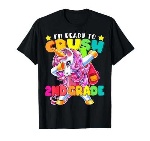Crush 2nd Grade Dabbing Unicorn Back to School Girls Gift T-Shirt