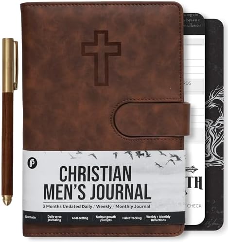 Prazoli Leather Christian Bible Prayer Journal For Men - Study Sc...