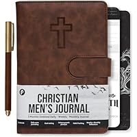 Prazoli - Diario de oración bíblica cristiana de cuero para