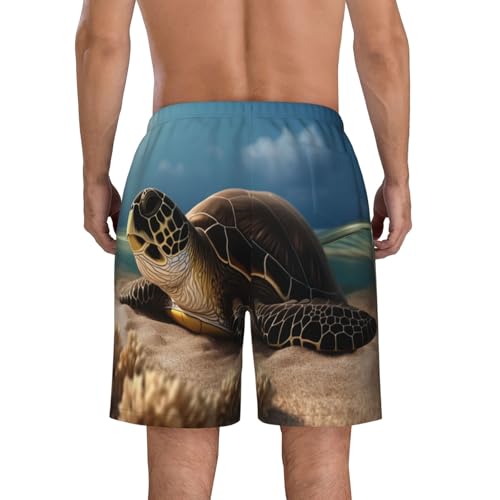Turtle on The Beach Men Beach Pants â€“ Swim Trunks for Men,Quick-Dry and Comfortable, Suitable for Beach, Surf, and Everyday Wear4