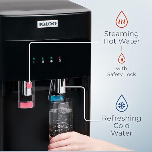image for Igloo Hot and Cold Water Cooler Dispenser - Holds 3 and 5 Gallon Bottl