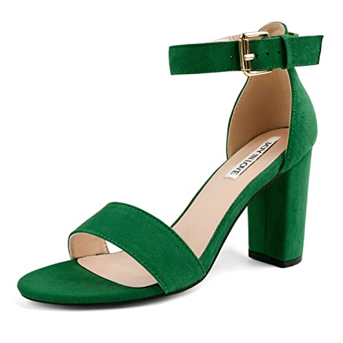 Image of JOY IN LOVE Womens 3.5 inch Chunky Block High Heels Ankle Strap Heeled Sandals