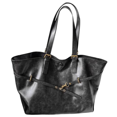 Sac fourre-tout pour femmes capacité vintage cuir PU voyage marron