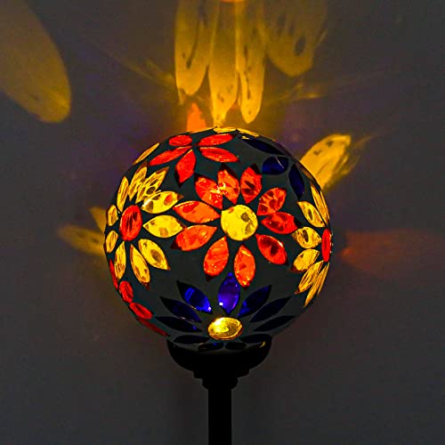 Vcuteka Solar Garden Lights, Mosaic Solar Lights Outdoor Decor Pathway Light Waterpoof Led Stake Light For Landscape Lawn Patio Yard Decoration 1 Pack #TOP5