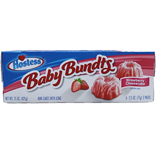 Hostess Baby Bundts | Strawberry Cheesecake | 2.Pack | Box Of 6 (12 Total Cakes),2.5 Ounce (Pack Of 12) #TOP5