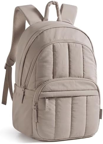 BAGSMART College Laptop Backpack,Cute Travel Backpack for Women,Quilted Computer Bookbag