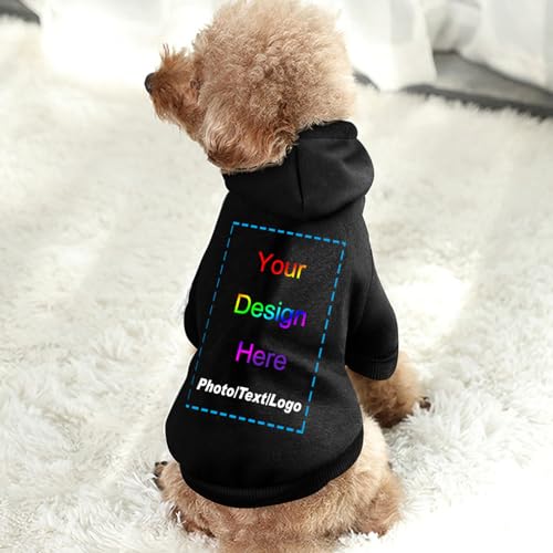 Personalisiertes Haustier-Sweatshirt mit Namen und Fototext, individuelles Haustier-Hunde-Sweatshirt, individueller Pullover mit Kapuze für Hunde, Welpen, Geschenke für Haustier, Katze, Hund