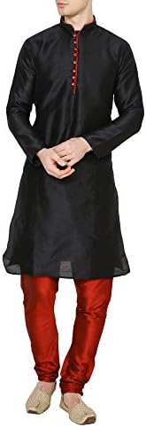 Royal Kurta Men's Silk Kurta & Pyjama Set 40 Black