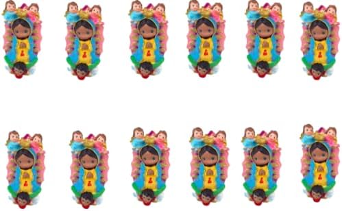 12 Pcs Virgen Carita de Niña con Ángeles 5" Estatua Carita de Bebé Virgen W/Ángeles