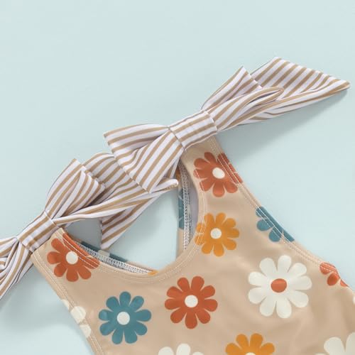 Toddler Kids Girl Swimsuit Flower Bathing Suit Swimwear One Piece Bowknot Sleeveless Swimming Suit Beachwear3