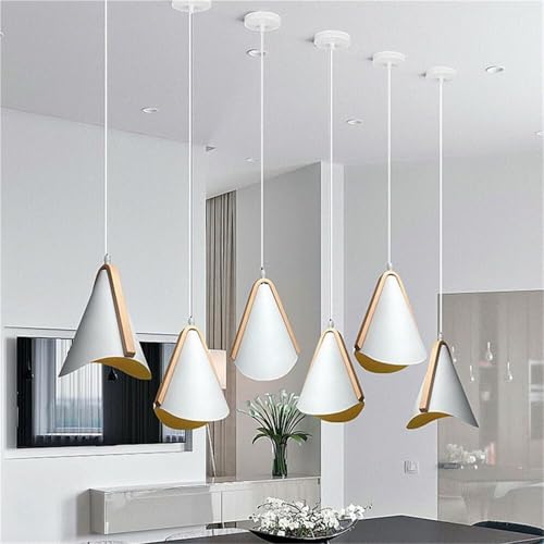 Lámpara E27 para isla de cocina y cafeterías moderna con tres luces de madera 6