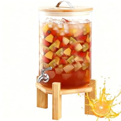 2.1 Gallon Drink Dispenser for Parties,Glass Be...