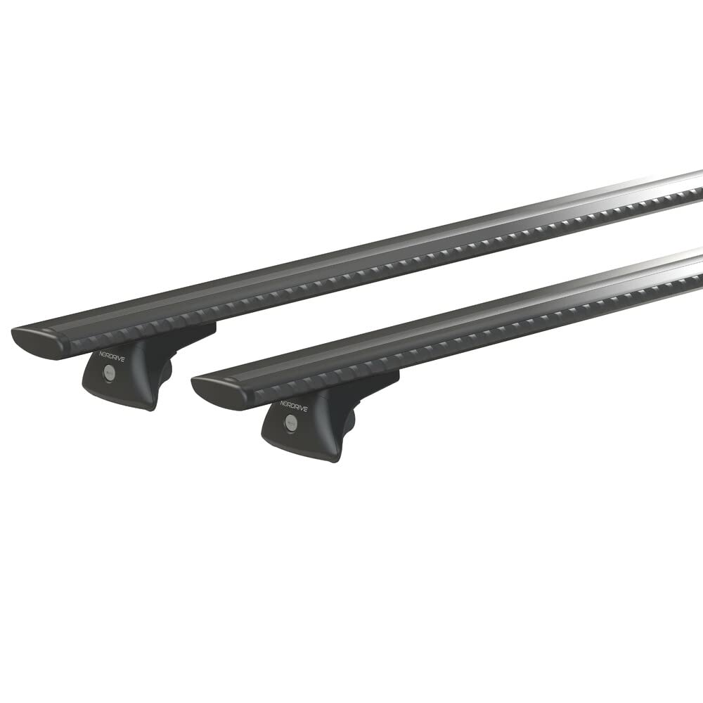 NORDRIVE N15100 Silenzio Black in-Rail, Set Completo Barre portatutto in Alluminio - M - Evos IA