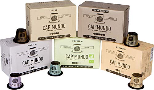Cap'Mundo Paris Espresso Capsules Variety Pack, 50 Single Cup Coffee Pods Compatible with Nespresso Original Machines, Specialty Grade and Artisan Slow-Roasted in France