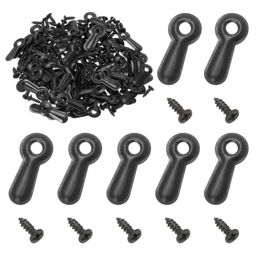 Image of uxcell 120pcs Picture Frame Backing Clips, 0.75 inch Photo Frame Turn Buttons Fasteners Hardware Corner Clip with 120pcs Screw for Hanging Pictures Craft Drawings, Black