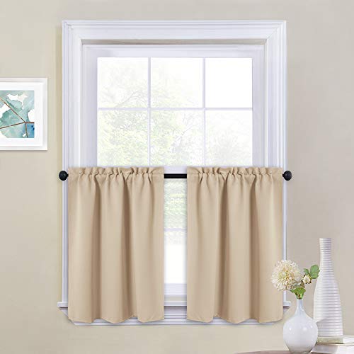 NICETOWN Short Room Darkening Drapes - Functional Thermal Insulated Window Treatment Valances