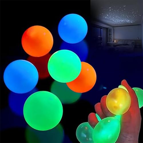 Boules Adhésives Lumineuses, Boules Adhésives à Lancer Au Plafond, Boules Adhésives Lumineuses pour Soulager Le Stress Et L'anxiété Boules Adhésives...