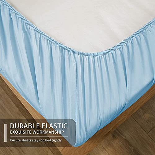 Light Blue Sheets For Queen Size Bed Set - 1800 Thread Count Deep Pocket To 21 Inches Mattress 4 Piece - Premium Bedding Sheets & Pillowcases Collection - Extra Soft #TOP2