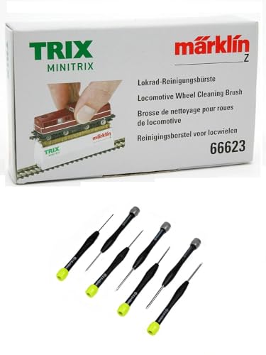 Spur N und Z 1:160 1:220 Reinigung für Lokomotiven und Schienen Gleise jeder Marke und Schraubendreher Set 11 Stück, bunt