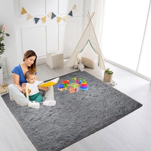 Tapis salon poil long gris idéal pour réchauffer la décoration de votre maison - 2