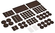 Amazon Basics Felt Furniture Pads, Brown and Transparent, 136 pcs