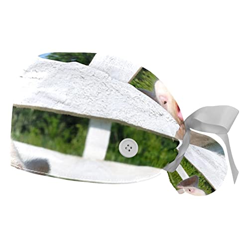 Chapeaux bouffants cochon mignon JDEZ casquettes de travail anti-sueur