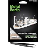 Fascinations Metal Earth Sultana Steamboat 3D Metal Model Kit Bundle with Tweezers